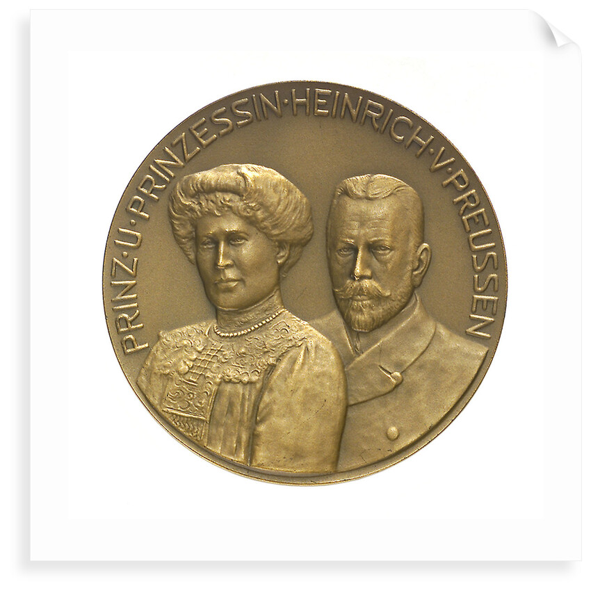Medal commemorating Prince and Princess Henry of Prussia and the 'Cap Trafalgar'; obverse by M. Hansen