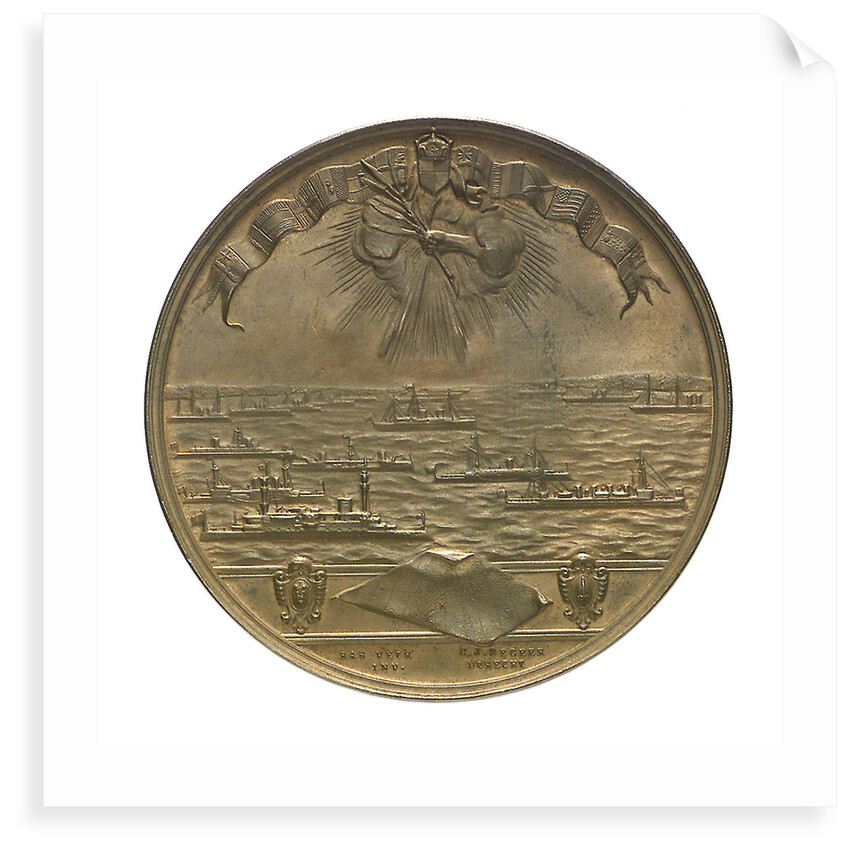 Medal commemorating the SS 'Rotterdam' and the Kiel Canal; reverse by B. Veth