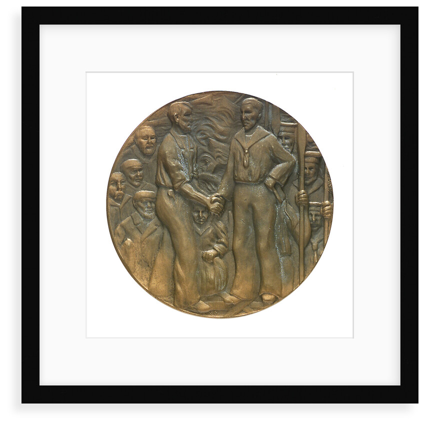 Medal commemorating the rescue of the crews of seven Dutch merchantmen; obverse by J.J. van der Goor