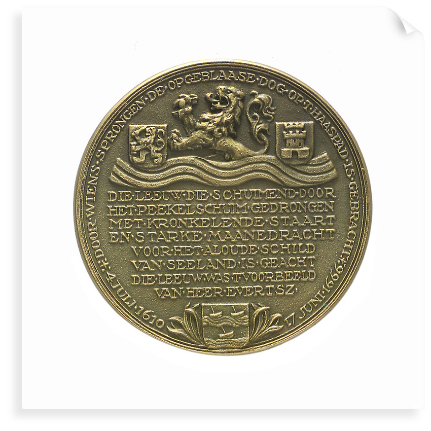 Medal commemorating Admiral Cornelis Evertsen de Oude (1610-1666); reverse by J.J. van der Goor