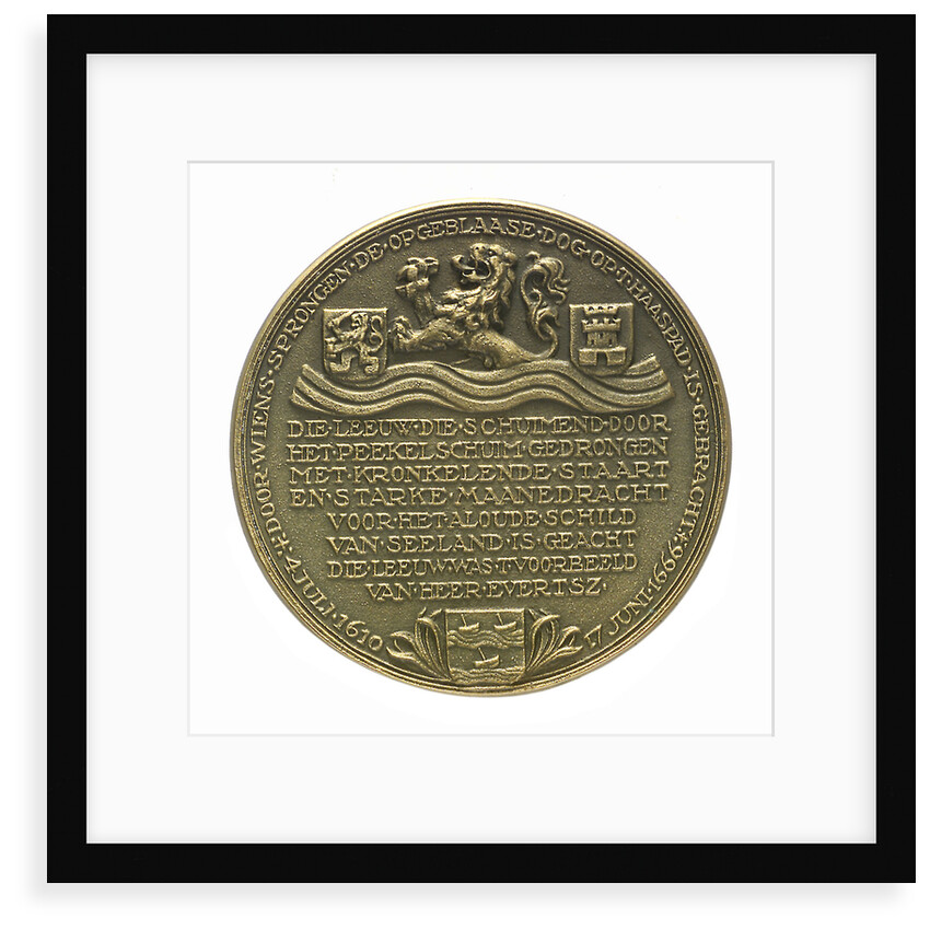 Medal commemorating Admiral Cornelis Evertsen de Oude (1610-1666); reverse by J.J. van der Goor