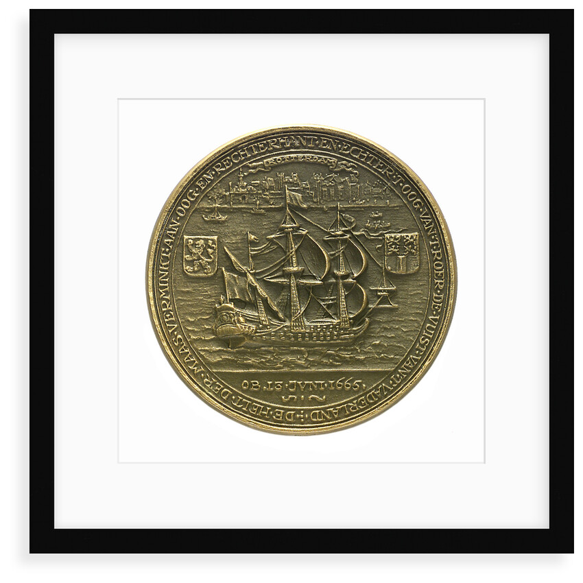 Medal commemorating Admiral Egbert Meeuwsz Kortenaar (died 1665); reverse by J.J. van der Goor