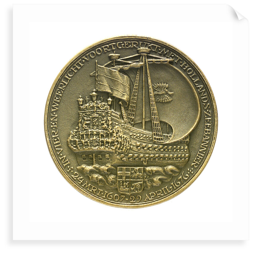 Medal commemorating Admiral Michel Adriaenszoon de Ruyter (1607-1676); reverse by J.J. van der Goor