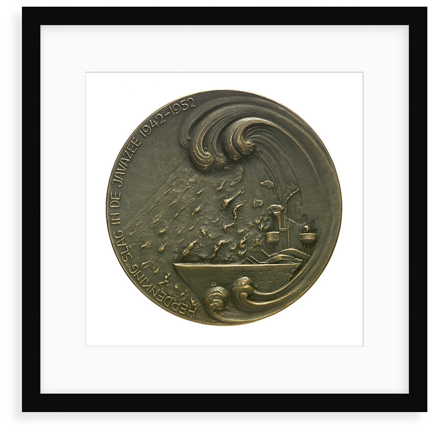 Medal commemorating the combined action in the Java Sea 1942-1952; obverse by B. Liefting