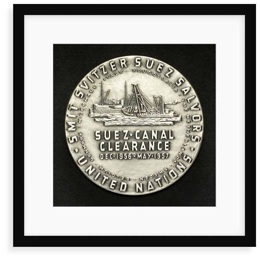 Medal commemorating the Suez Canal Clearance 1956-1957; reverse by M. Kutterink