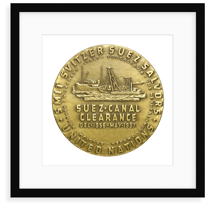 Medal commemorating the Suez Canal Clearance 1956-1957; reverse by M. Kutterink