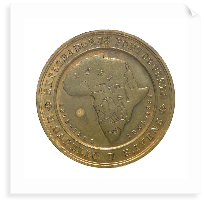 Medal commemorating H. Capello and R. Iveus, Portuguese Explorers; obverse by unknown