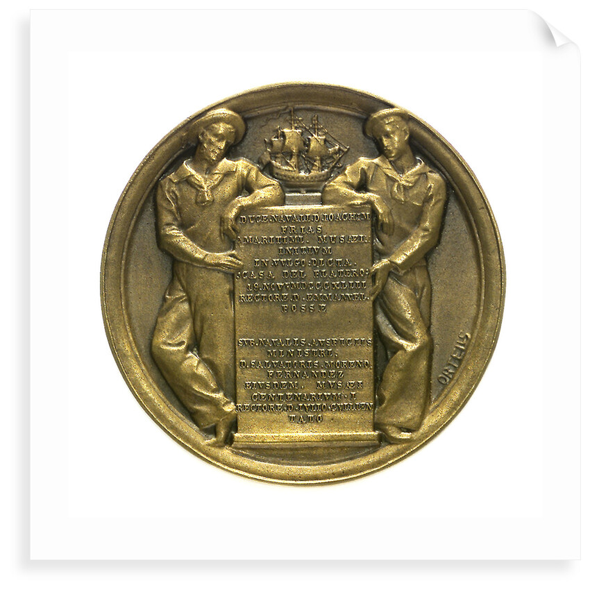 Token commemorating the National Maritime Exhibition of Cadiz, 1887; obverse by Ortells