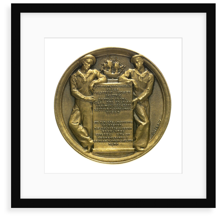 Token commemorating the National Maritime Exhibition of Cadiz, 1887; obverse by Ortells