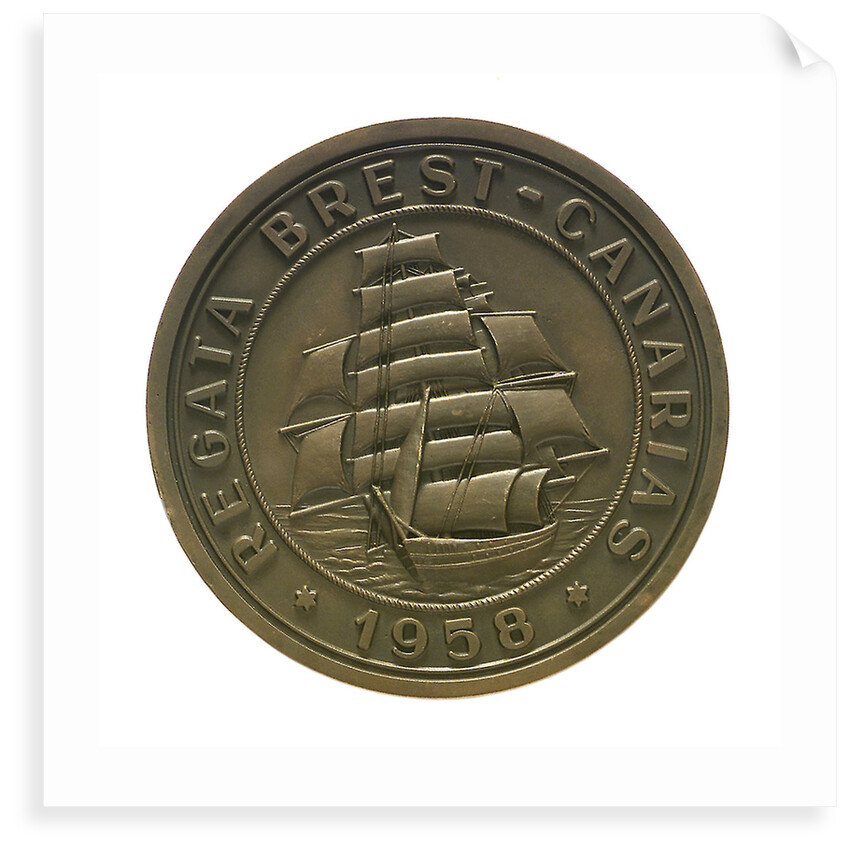 Medal commemorating the Brest-Canaries race, 1958; obverse by unknown
