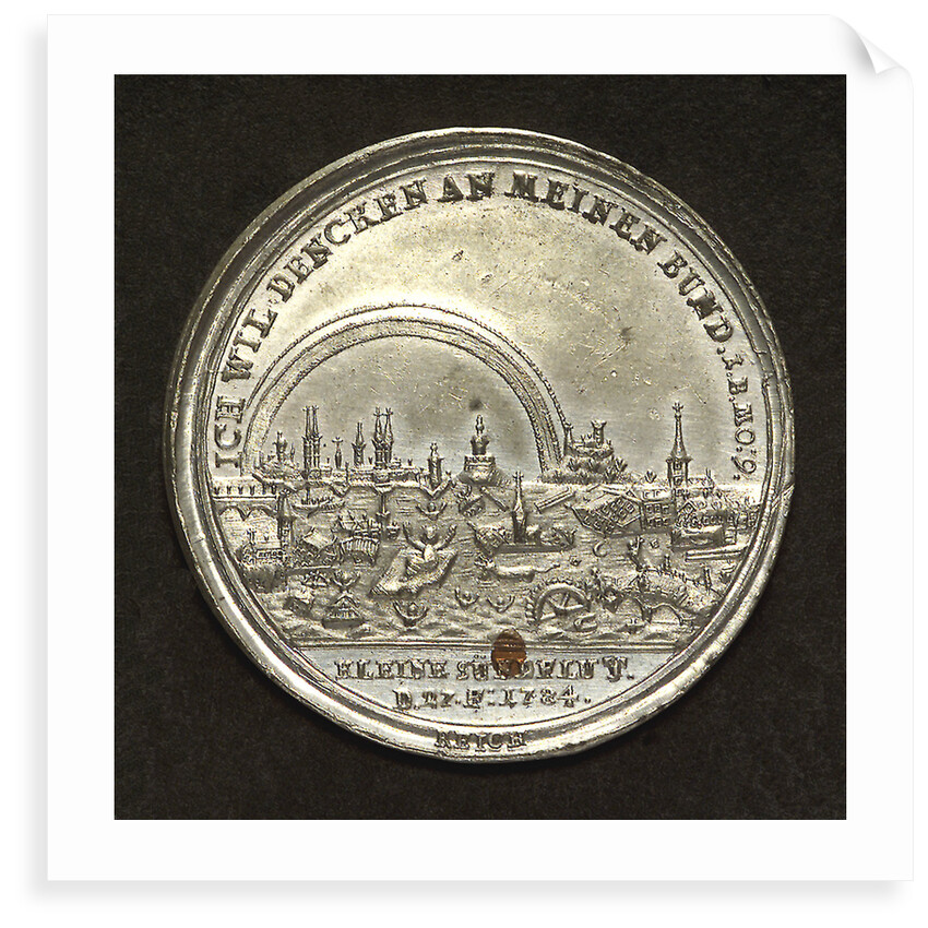 Medal commemorating the floods in Europe, 1784; reverse by J.C. Reich