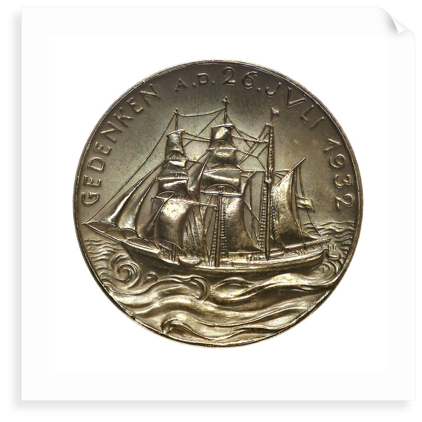 Medal commemorating the loss of the training ship SS 'Niobe', 1932; obverse by Karl Goetz