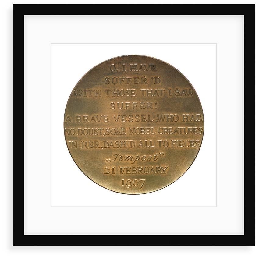 Medal commemorating the wreck of the SS 'Berlin', 1907; reverse by A.T. van Rooy