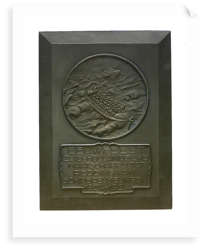 Medal commemorating the centenary of the Dutch Society for Saving Life from Shipwreck, 1924; obverse by E.H.