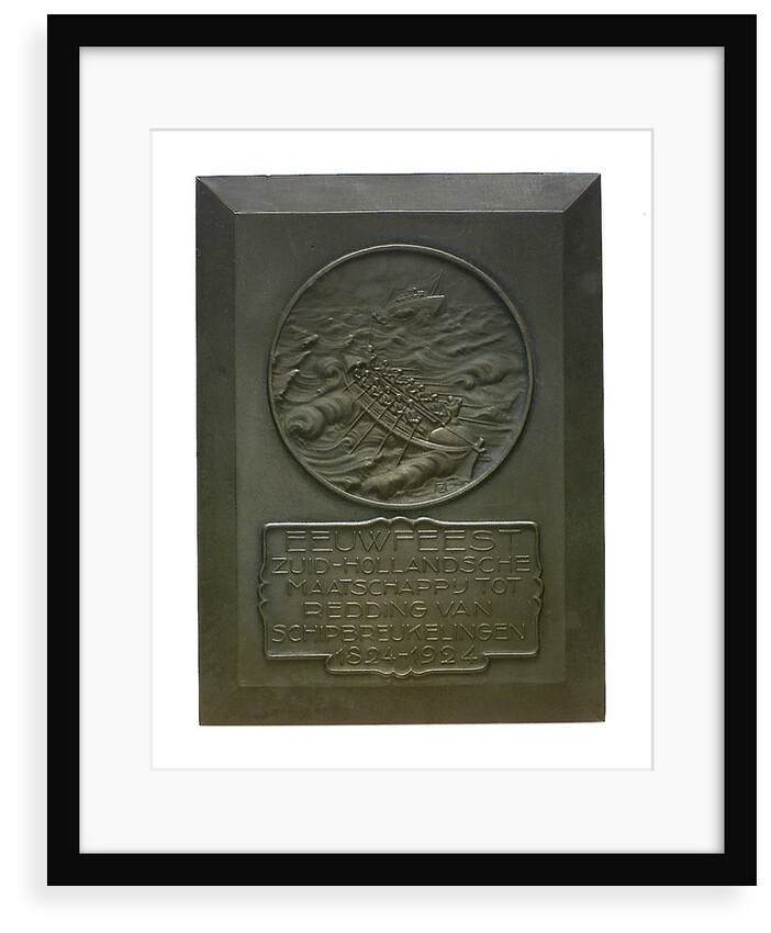 Medal commemorating the centenary of the Dutch Society for Saving Life from Shipwreck, 1924; obverse by E.H.