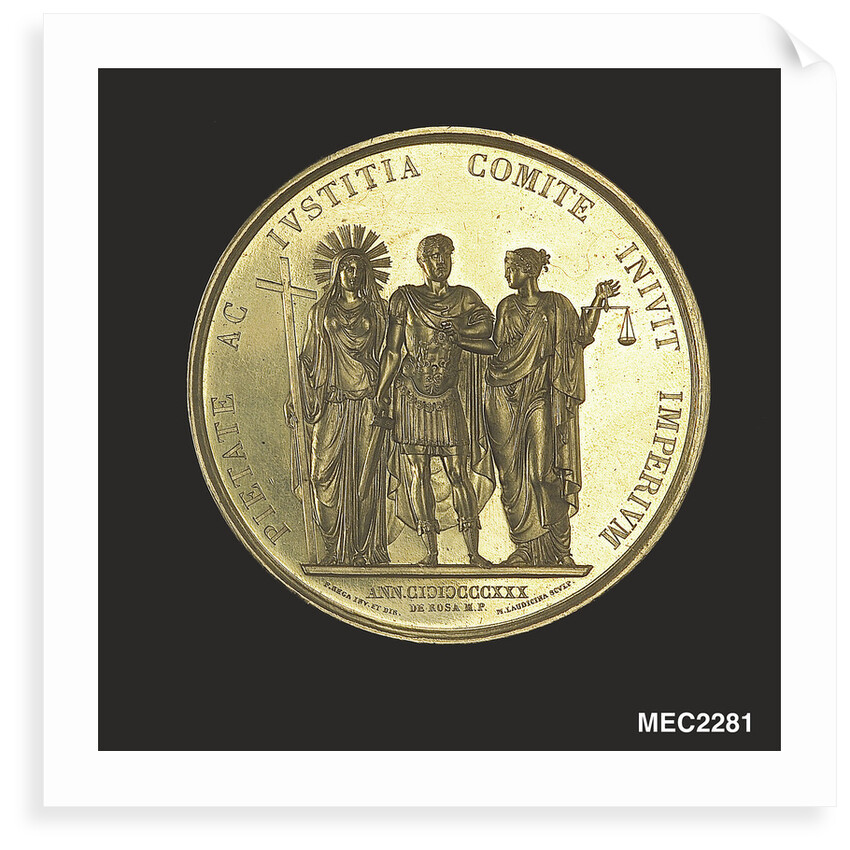 Medal commemorating the accession of King Ferdinand II of the Two Sicilies, 1830 by Filipo Rega
