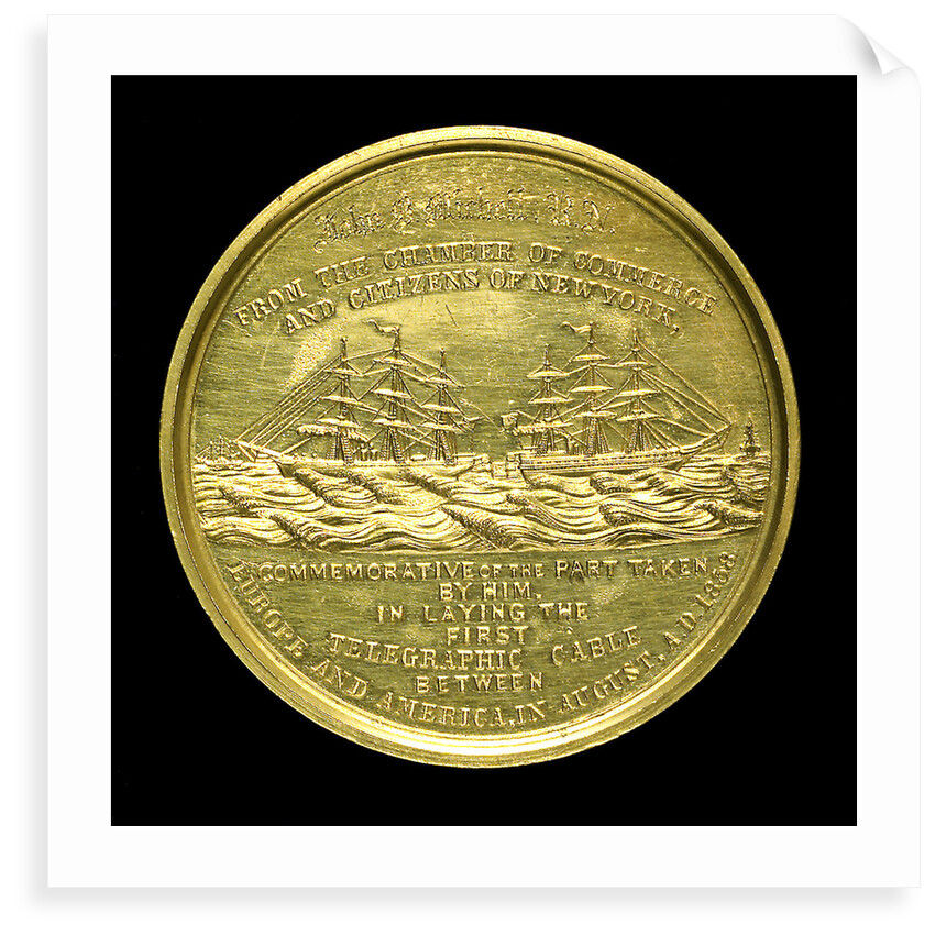 Medal commemorating the first transatlantic cable, 1858; reverse by Tiffany & Co.