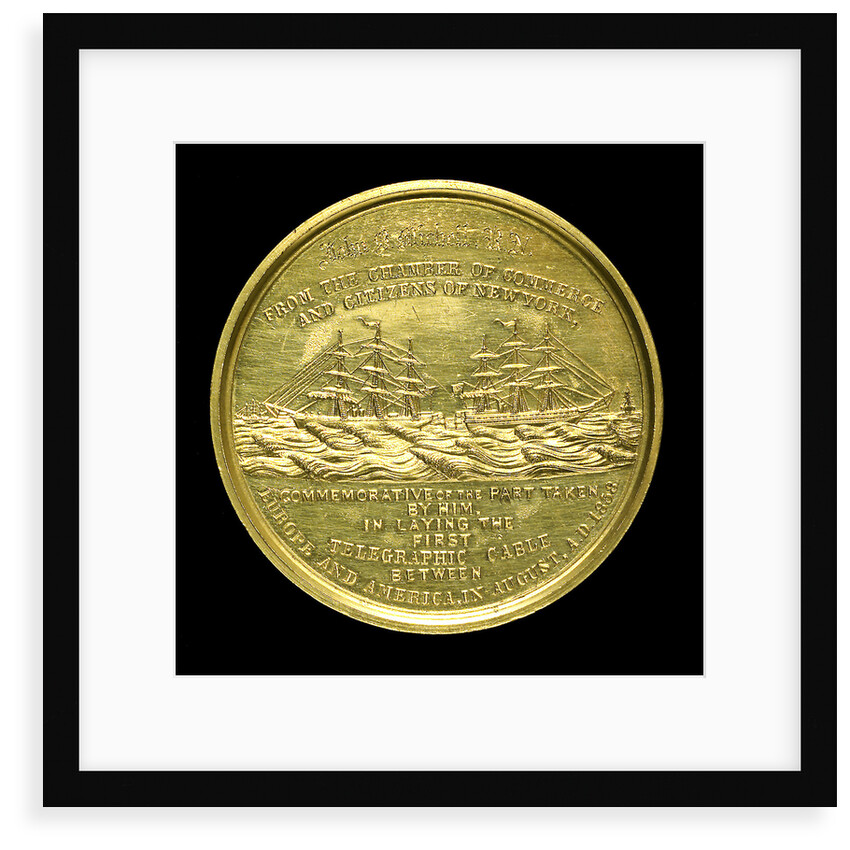 Medal commemorating the first transatlantic cable, 1858; reverse by Tiffany & Co.