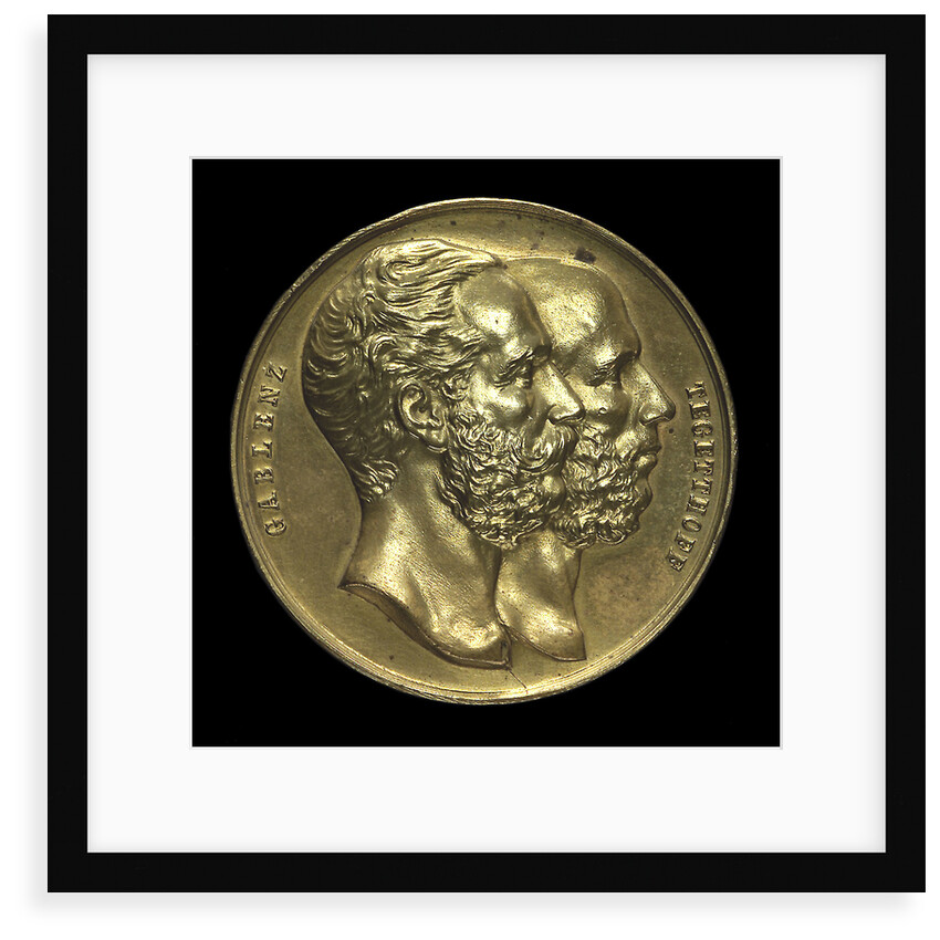 Medal commemorating Admiral von Tegetthoff and General Gablenz, 1874; obverse by Januer