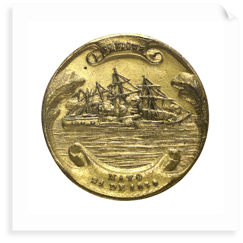 Medal commemorating the action off Iquique, 1879; obverse by unknown