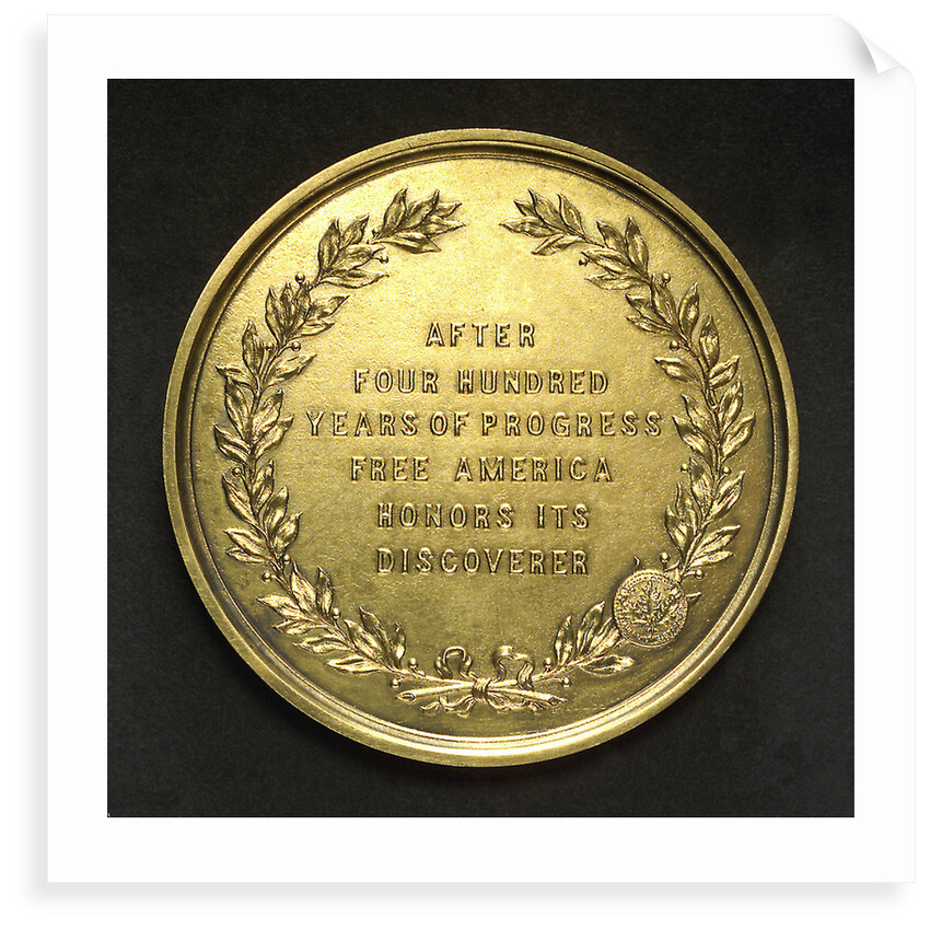 Medal commemorating the Columbian Exposition, 1892; reverse by Tiffany & Co.