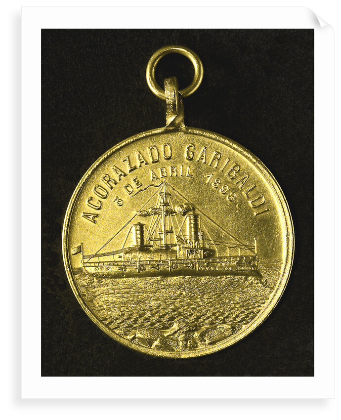 Medal commemorating the visit of the National Guard to the SS 'Garibaldi', 1898; reverse by B. Orzali & Co.