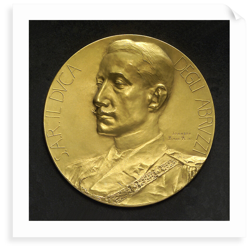 Medal commemorating Duca d'Abruzzi and his North Pole expedition, 1899; obverse by E. Boninsegna