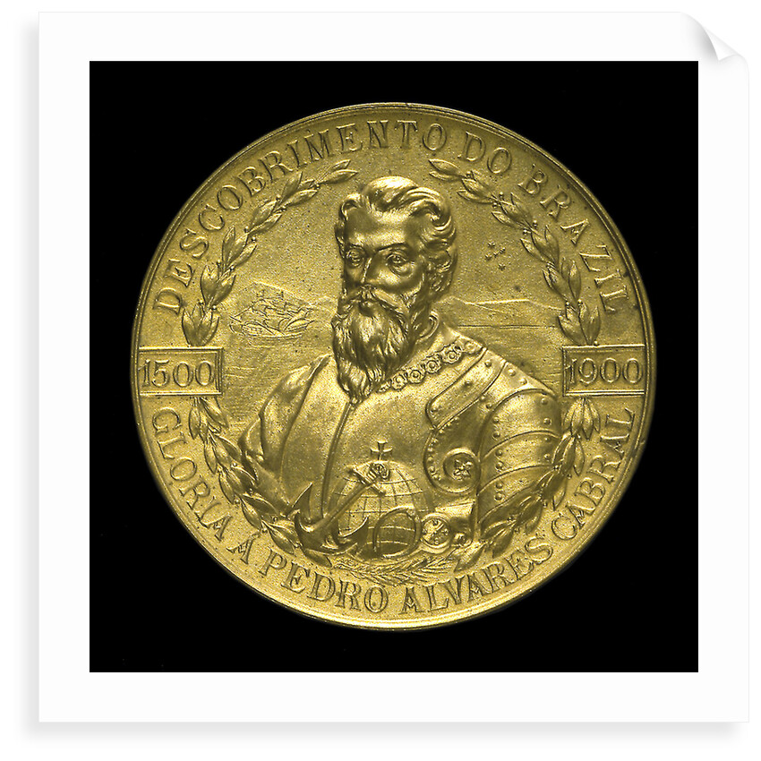 Medal commemorating the 4th centenary of the discovery of Brazil, 1900; obverse by Lauer Bros.