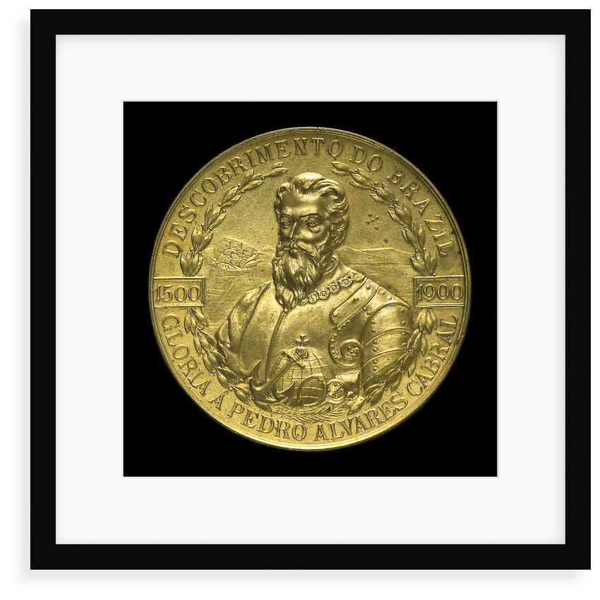 Medal commemorating the 4th centenary of the discovery of Brazil, 1900; obverse by Lauer Bros.
