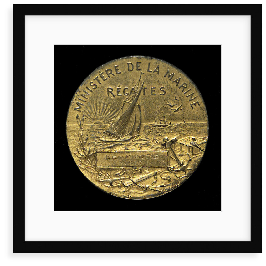 Medal commemorating the French Ministry of the Marine Regattas, Havre, 1910; reverse by D. Dupuis
