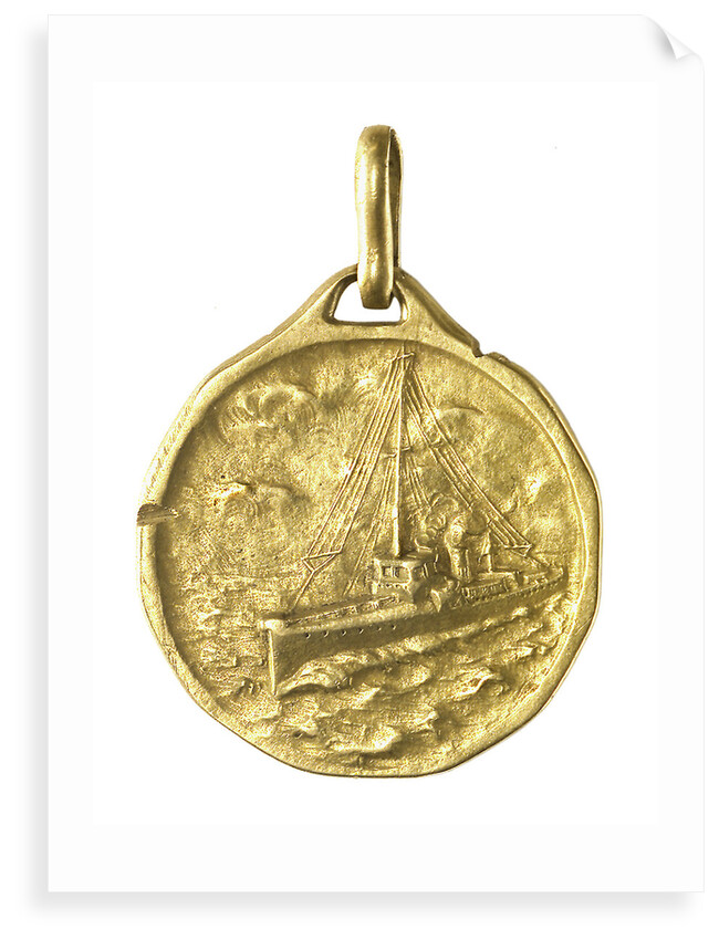 Medal commemorating the Royal torpedo boat service; obverse by A. Santi