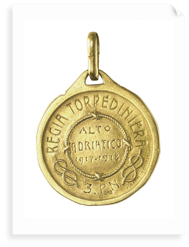 Medal commemorating the Royal torpedo boat service; reverse by A. Santi
