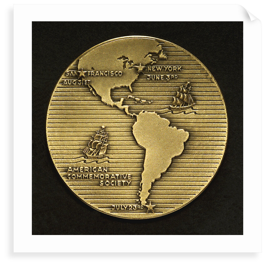 Medal commemorating the centenary of the voyage of the 'Flying Cloud', 1951; reverse by M.K. and Holland