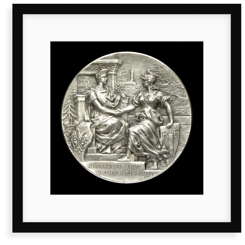 Medal commemorating the French squadron visit to Cronstadt, 1891 and the Russian squadron visit to Toulon, 1893; obverse by Louis Alexandre Bott