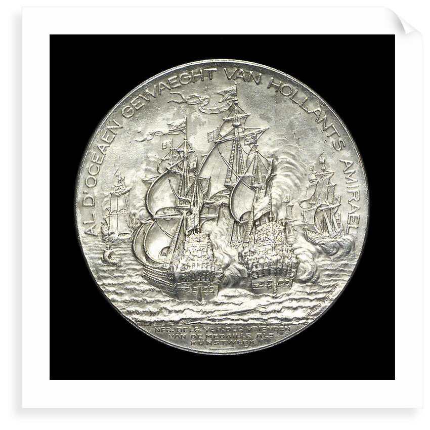 Medal commemorating the tercentenary of the birth of Admiral de Ruyter, 1997; reverse by J.J. van der Goor