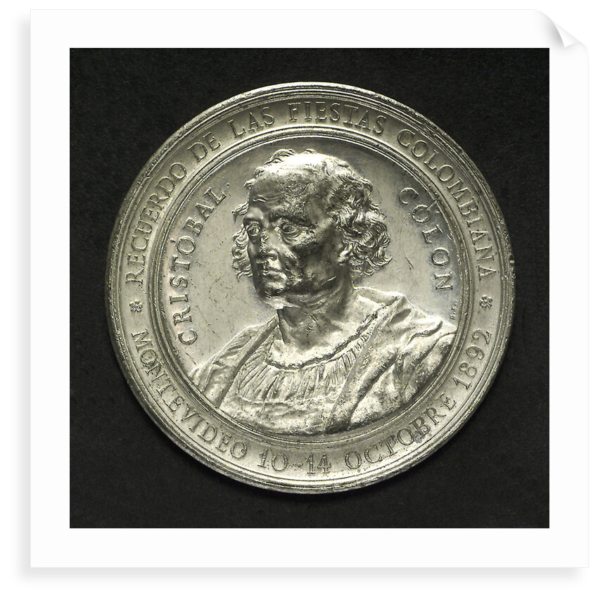 Medal commemorating the fourth centenary of the discovery of America, 1892; obverse by L. Pogliaghi