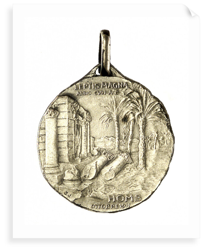 Medal commemorating the landing at Homs, 1911; reverse by Stefano Johnson