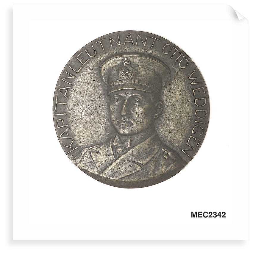 Medal commemorating the sinking of the cruisers 'Aboukir', 'Hogue' and 'Cressy' by 'U9.', 1914; obverse by H. Ziegler