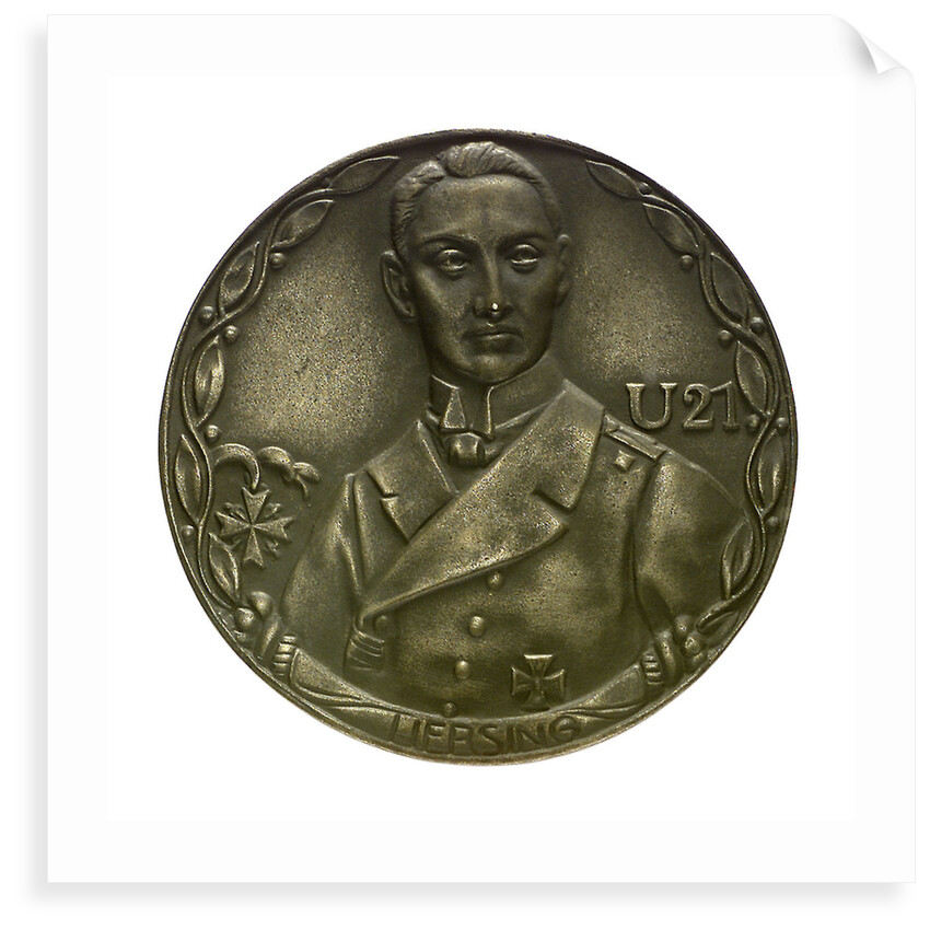 Medal commemorating Lieutenant Otto Hersing and the sinking of 'Pathfinder', 'Triumph' and 'Majestic' by 'U21', 1915; obverse by unknown