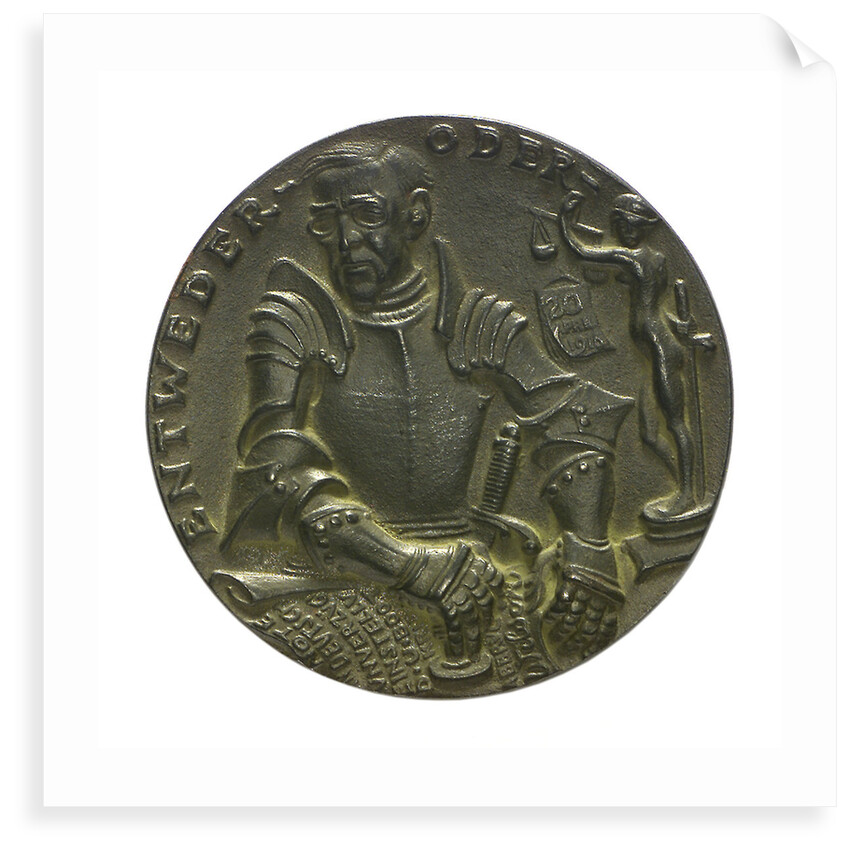Medal commemorating the American note on U-boat warfare, 1916; obverse by Karl Goetz