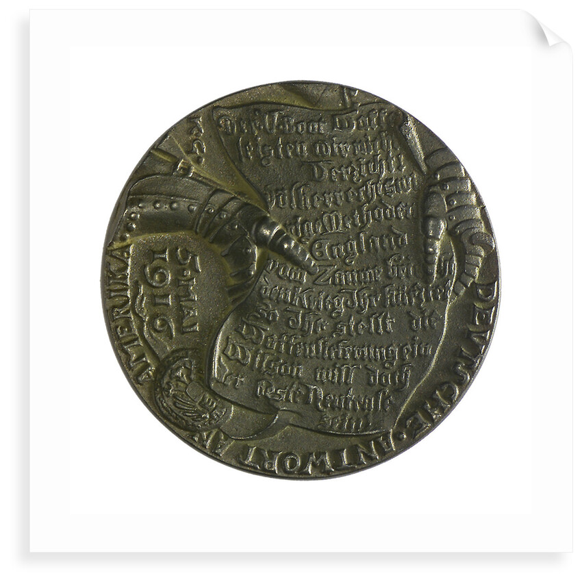 Medal commemorating the American note on U-boat warfare, 1916; reverse by Karl Goetz
