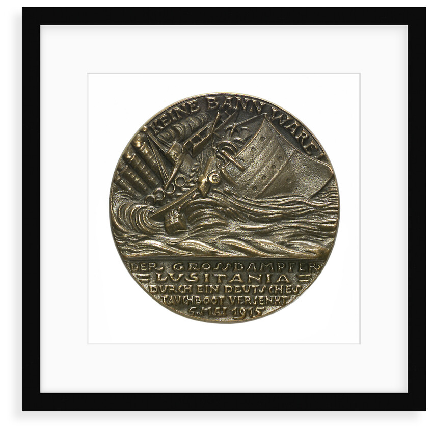 Medal commemorating the sinking of the SS 'Lusitania', 1915; reverse by Karl Goetz