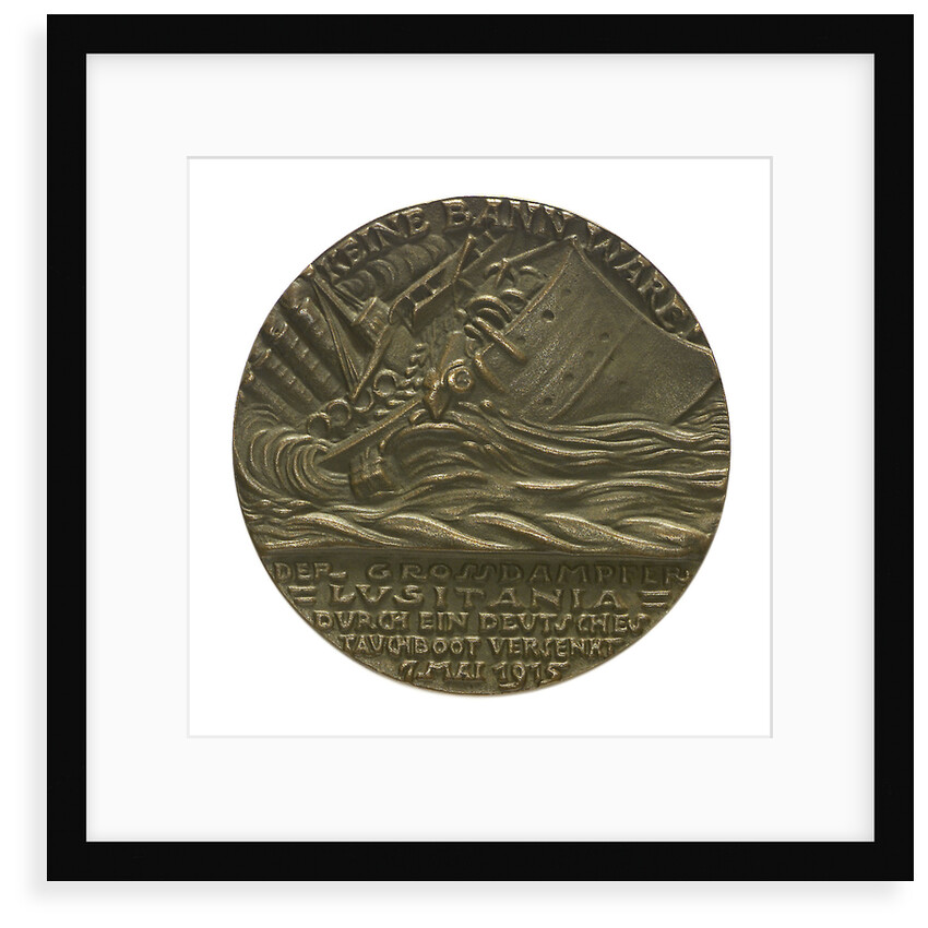 Medal commemorating the sinking of the SS 'Lusitania', 1915; reverse by Karl Goetz