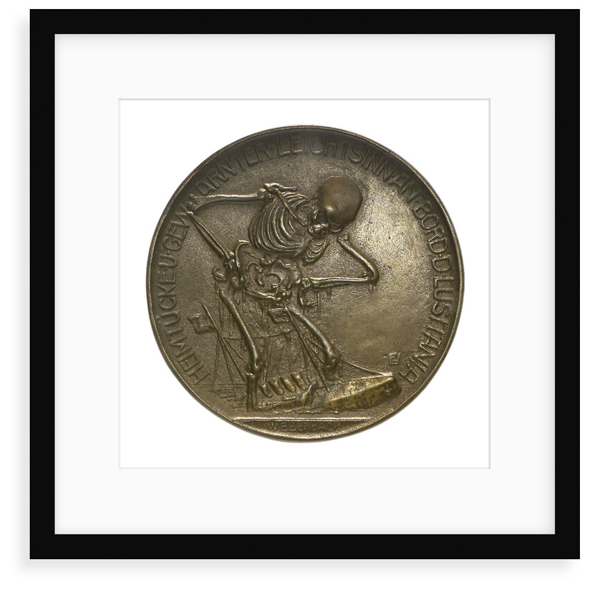 Medal commemorating the sinking of the SS 'Lusitania', 1915; obverse by W. Eberbach