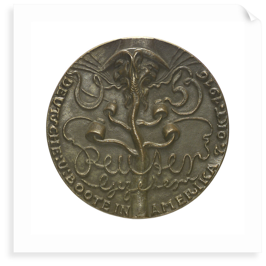 Medal commemorating German submarines off America; obverse by Karl Goetz