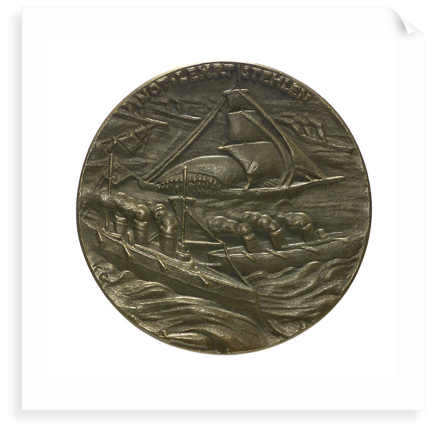 Medal commemorating Dutch trade restrictions during the First World War; obverse by Karl Goetz