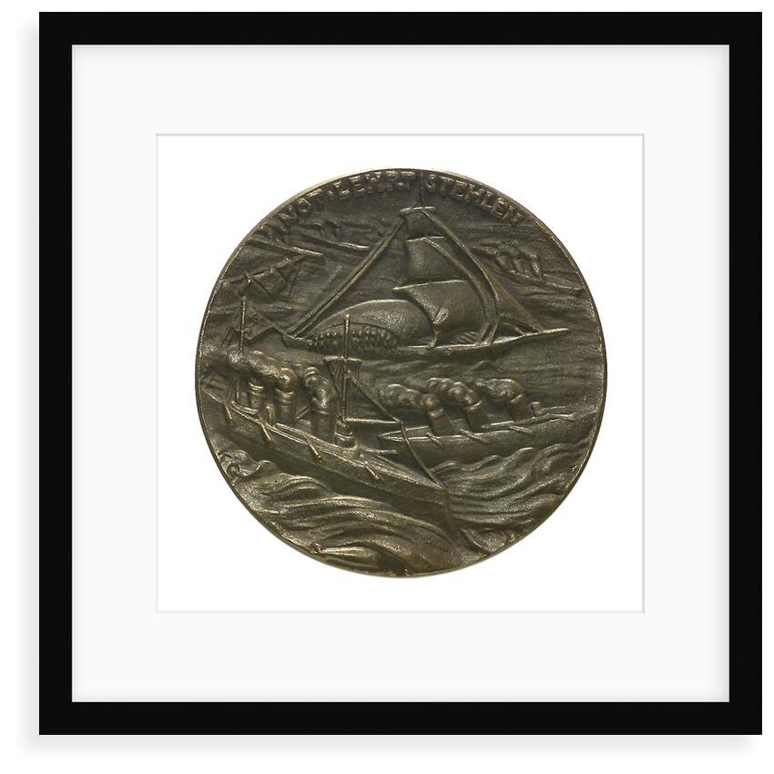Medal commemorating Dutch trade restrictions during the First World War; obverse by Karl Goetz
