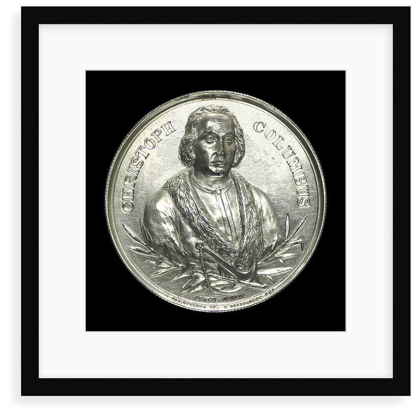 Medal commemorating Christopher Columbus (1451-1506) and the fourth centenary of the discovery of America, 1892; obverse by J. Christensen