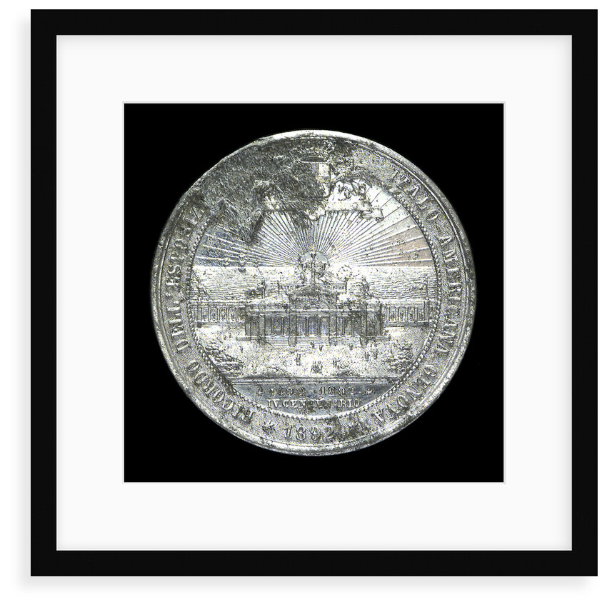 Medal commemorating Christopher Columbus (1451-1506) and the fourth centenary of the discovery of America, 1892; reverse by W. Mayer