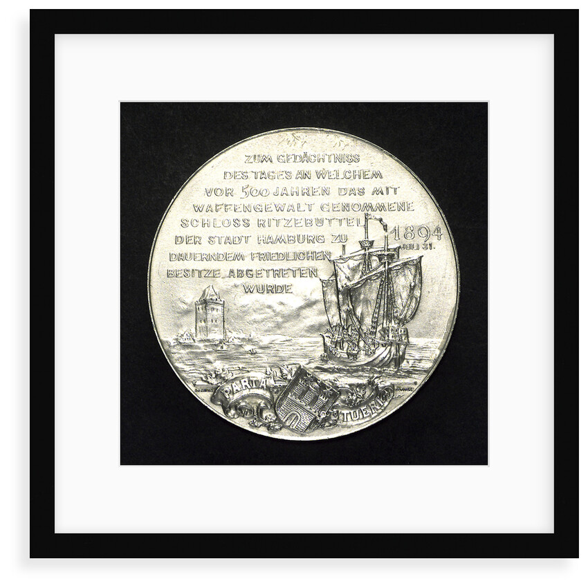 Medal commemorating the Union of Hamburg and the Castle of Ritzeb by J. Langa